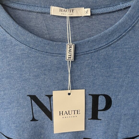Haute Edition Nap Queen Lounging Blue Thin Sweatshirt XL Cotton Blend Casual - Picture 4 of 5